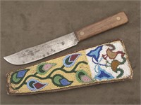 Native American beaded Knife Sheath and Knife