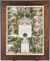 Framed "Order of Red  Men Diploma"