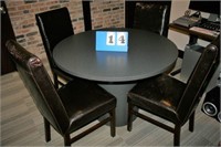 42" Conf Table with (4) Leather Parsons Chairs