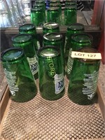 Tray of Rolling Rock Beer Glasses x 9