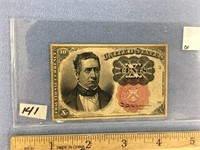 Piece of fractional currency: 10 cent Series 1874