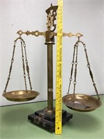 25" brass scales of justice with a soapstone base
