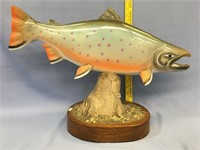 Hand carved wood trophy, 24" dolly varden trout by