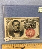 Piece of fractional currency: 10 cent Series 1874-