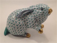 Herend Green Rabbit  - Hungary - Green Fishnet