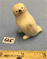 2" white ivory scrimmed owl        (g 22)