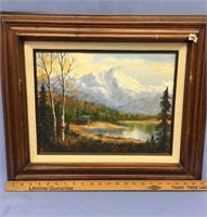Original oil, 23" x 19" framed by E. Weaver of a c
