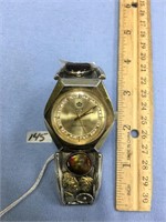 Men's Longine 215 Electra watch, diamond face on a