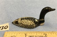 2.5" white ivory loon, scrimmed by Larry Mayac