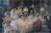 The Dinner Party, 1911, Jules Alexandre Grun Print