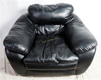 Modern Black Over Stuffed Faux Leather Chair