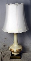 Vintage Tall White Table Lamp W/ Shade