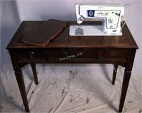 Vintage Mid Century Sewing Machine & Cabinet