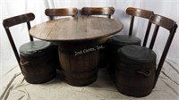 Mid-century Modern Barrel Table & Chairs