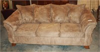 Light Brown Microfiber Sofa 88" Long