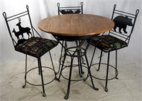 Wrought Iron Wildlife Table & 3 Chairs