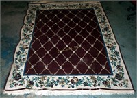 Burgundy Pattern 64' X 86" Area Carpet Rug