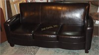 Premium Dark Brown Bonded Leather Sofa Couch