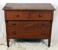Antique Oak 4 Drawer Small Dresser