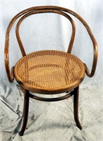 Vintage Mid Century Bentwood Cane Seat Chair