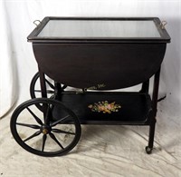Rare Early Century Victorian Wheeled Serving Cart