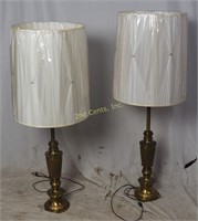 Pair Of Tall Stiffel Table Lamps W/ Shades