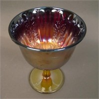 Fenton Holly Goblet Shaped Stemmed Compote – red