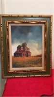 20" x24" Framed Oil on Canvas barn painting