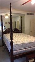 Queen size 4 poster bed & steps