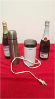 Regal coffee grinder, thermos, grape juice