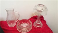 Lot of Leaded Crystal Vases, pitcher and dishes