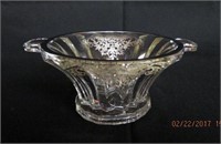 Silver overlay handled bowl 5.5"D X 3"H
