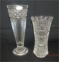 2 Lead crystal 10 and 8" vases