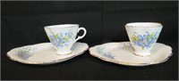 2 Windsor bone china teacups and sandwich plates
