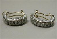 Gold Over Sterling Silver Diamond Earrings
