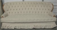 84" Wood Trimmed Cloth Sofa
