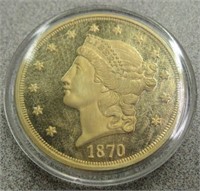Replica 1870 Carson City Gold Double Eagle Coin