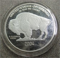 Large 2004 Silver Plated Buffalo Tribute Coin