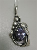 Sterling Silver Purple Topaz Necklace