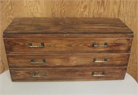 Wood 3 Drawer Countertop Chest - 32" x 15" x 12"