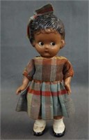 c.1950's Knickerbocker Black American Rattle Doll