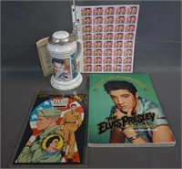 Elvis Presley Beer Stein, Stamps, Book & Comic
