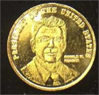 .0107 Troy Ounce 24k Gold Reagan Mini Coin