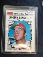 1970 TOPPS THE SPORTING NEWS # 464 JOHNNY BENCH ,S