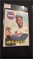 Hank Aaron 1969 tops vintage baseball card