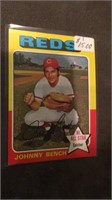 Johnny bench 1975 tops vintage baseball card