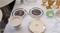 2 D'arceau Limoges Stain Glass Plates~ Lenox