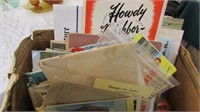 Box Full  Of Vintage Paper,Postcards, MISC..