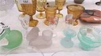 Antique Pressed Glass Lot~ Apple Green Wildflower