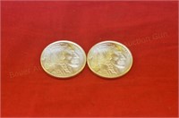 (2) .999 Silver Buffalo/Indian Rounds